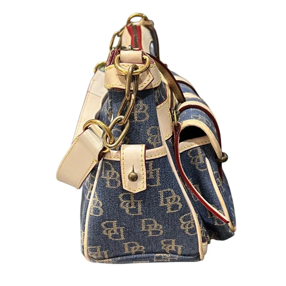 Dooney & Bourke Navy and Cream Shoulder Bag - Picture 5 of 6